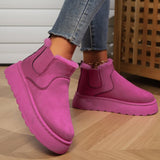 Fashion Flat Thick-soled Cotton Shoes, Round Toe Warm Plush Ankle, Winter Snow Boots for Women