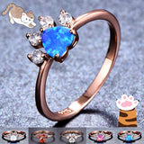 Cute Cat-claw-shaped Ring, Fashion Personality Rhinestone Women's Jewelry
