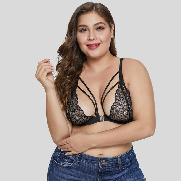 Floral Lace, Plus Size, Bra