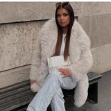 Women’s Faux Fur Thick Winter Coat – Elegant Warm Long Jacket