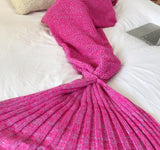Hot Mermaid Blanket, Handmade Knitted Sleeping Wrap, TV Sofa Mermaid Tail Kids or Adults' Crocheted Bag Bedding Throws