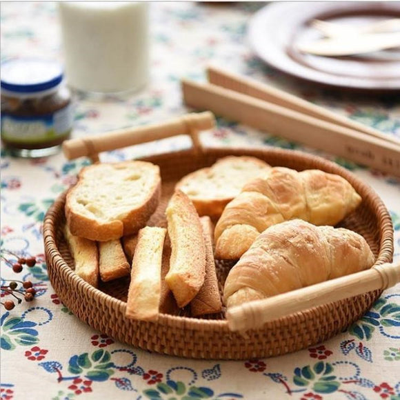 Manual Cane Made-up Bread Basket with Handle