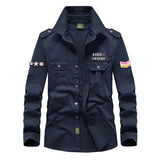 Solid Color Long Sleeves, Military Style Pocket Shirt