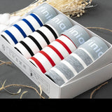 A Box of 4 Pcs, Men's Full Cotton Striped Printed Boxers, Explosion Style Trunks
