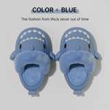 Winter Shark Slippers Detachable Warm Fuzzy Slippers, Bedroom House Shoes for Women