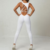 Women's Sleeveless Yoga Jumpsuit – One-piece Stretch Sportswear for Workout, Running & Training