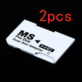 Dual TF to MS Pro Duo Adapter – CR5400 Memory Card Sleeve (Supports Two MicroSD Cards)