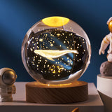 Luminous Starry Sky and Planets Moon - Crystal Ball Small Night Lamp, Projection Ambience Light, Creative Gift Ideas