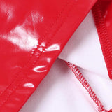 Bright Leather One-shoulder Breast-packed Hip Skirt