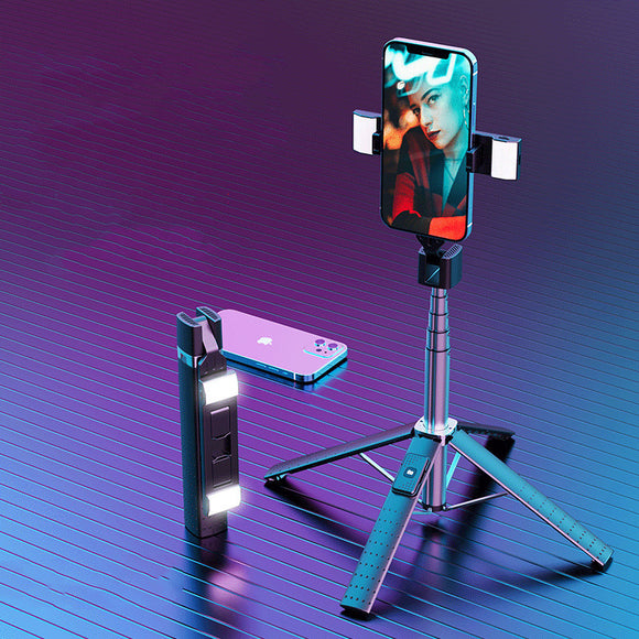 Quadrupod Double Fill Light, Mobile Phone Bluetooth Selfie Stick