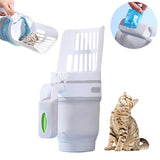 Upgrade Widen Cat Litter Shovel Scoop with Refill Bags, Large Cat Litter Box, Self Cleaning Waste Bin System