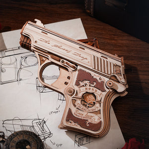 3D Puzzle Wooden Hideout Gun, Mechanical Construction Model Craft Kits