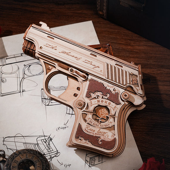 3D Puzzle Wooden Hideout Gun, Mechanical Construction Model Craft Kits