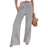 Loose-fit, Ruched, High-waisted, Straight-leg Women's Trousers