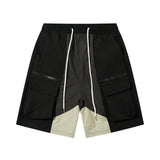 Men's Functional Outdoor, Color Contrast Patchwork Workwear Shorts