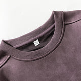 Suede Look Solid Color Casual Turtle Neck Sweatshirt for Men, Soft Premium Winter Pullover