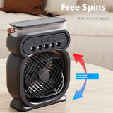 3-in-1 Portable Air Conditioner, Evaporative Air Cooler, LED Night Lights, Humidifier Fan for Home Office