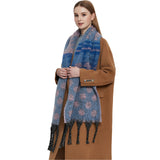 Thick Jacquard Dot Shawl Scarf with Tassels