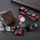 Simple Casual Men's 5-piece Quartz Watch Set