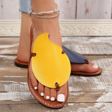 Casual Color-matching Clip-toe Sandals, Summer Outdoor Personalized Flat Slippers, Women's Flip Flops