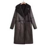 Women's Fashion Winter Trench Overcoat – Belted, Double-breasted, Mid-length Lapel Design