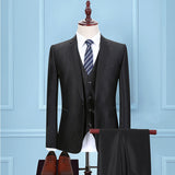 Men's Three-piece Korean Style, Slim Business Suit