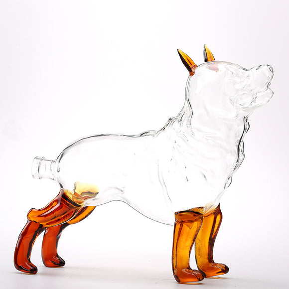 Glass Craft Wine Chinese Zodiac Dog Bubble Whiskey Bottle
