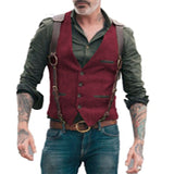 European and American, Casual Solid Color Men's Vest