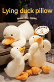 Lying Big, White Duck, Feather Plush Toy, Soft and Adorable Pillow