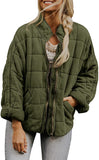 Winter Zip-up Stand Collar Coat with Pockets, Fashion Solid Color Plaid Long Sleeved Jacket, Women's Clothing
