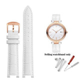 Slub Pattern Leather Watch Strap – Comfortable Flat Interface Replacement Band (Watch not Included)