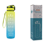 Tritan Water Bottle with Time Marker Bounce Cover, Motivational Water Bottle with Leakproof Lid for Sports Cycling and Outdoors