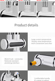 Kitchen Electric Water Tap, Water Heater Temperature Display, Cold Hot Water Faucet