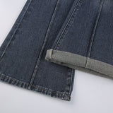Retro Distressed Hot Girls' Washed Belt Slimming Jeans