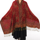 Classic Cashmere-like Jacquard Paisley Tassel Scarf