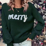 Women’s Knitted Crew Neck Sweater – Loose Pullover Jumper, Elegant and Warm, Trendy Spring/Christmas Wear
