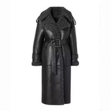 Women's Solid Color, Square Collar Fur, Warm Coat