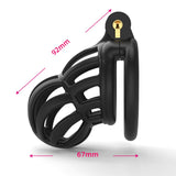 Black Chastity Lock, Breathable Men's Cobra Curve Ring