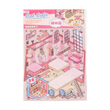 Miniature 3D Cottage Scene DIY Journal Stickers for Children