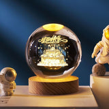 Luminous Starry Sky and Planets Moon - Crystal Ball Small Night Lamp, Projection Ambience Light, Creative Gift Ideas