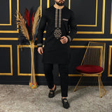 Men's Casual Long Sleeve Ethnic Style Traditional Clothing Suit