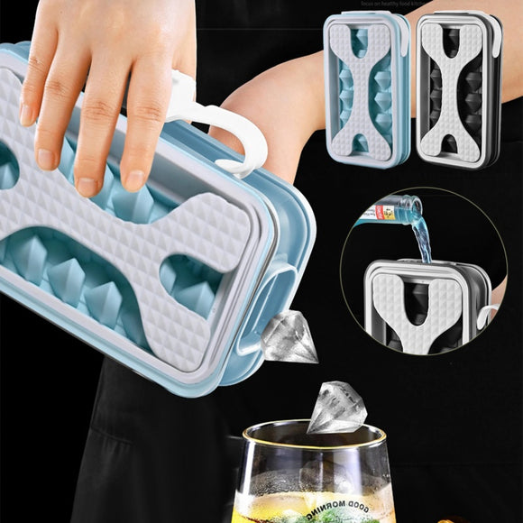 Portable Silicone Ice Ball Mold, Ice Maker, Water Bottle Ice Cube Mould Bottle, Creative Diamond Curling Summer Kitchen Gadgets