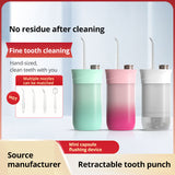 Oral Irrigator, Dental Portable Water Flosser Tips, USB Rechargeable 200ml Water Tank Flosser for Cleaning Teeth