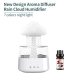 USB Humidifier Water Drip Mushroom Rain Cloud Diffuser Water Drop Sound Aroma Lamp for Home