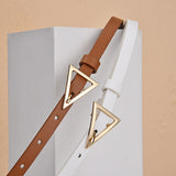 Triangle Buckle Thin Belt Fashion for Hundred Matching Jeans