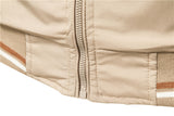 Men's Striped Zip-up Jacket with Pockets, Fashion Casual Sports Baseball Outerwear, Spring and Fall Clothing
