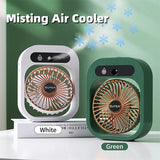 Air Conditioning Fan Desk Misting Air Cooler, Cooling USB Rechargeable Humidifier, Portable Spray Fan with 3 Wind Speeds, Tools for Home Office
