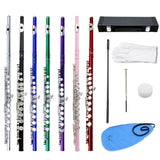 16 Holes Flute C Key White Copper Tube Body Leather Box, Suitable for Beginners Grading Performance