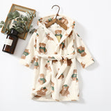 Men and Women's Hoodie, Coral Velvet Night-robe, Home Clothes Flannel