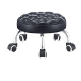 Children's Toddler Step Seat, Leather Small Round Chair with Wheels